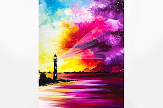 Virtual Paint Nite: Sorbet Sunset Lighthouse (Ages 13+)